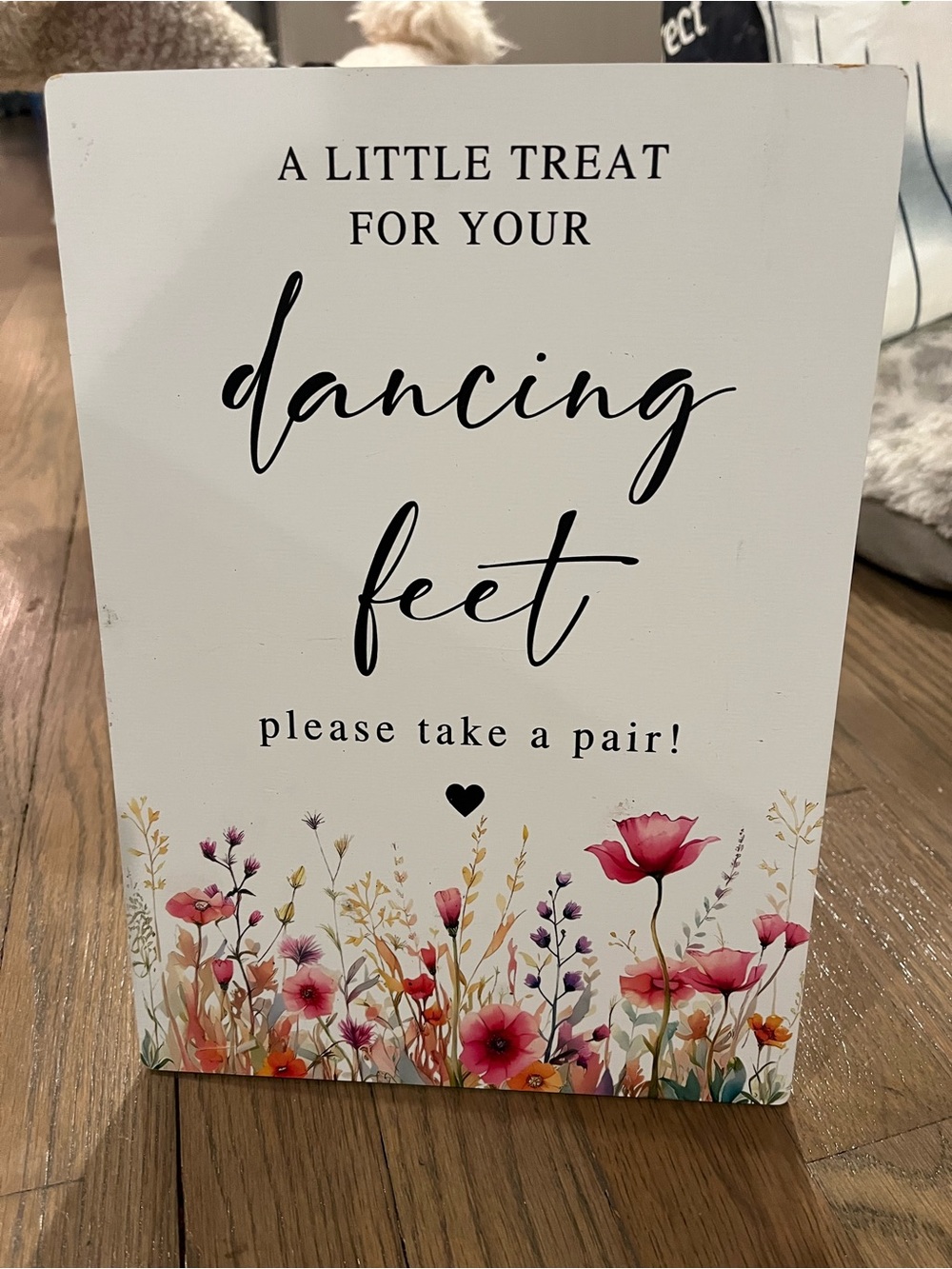 White Floral Sign for Flip Flops
